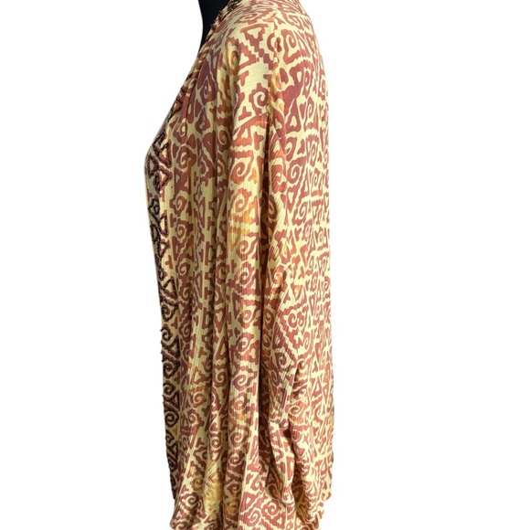 Soft Surroundings Open Front Kimono Cardigan Beaded Trim Crinkle Rayon Boho 3X - Picture 9 of 10